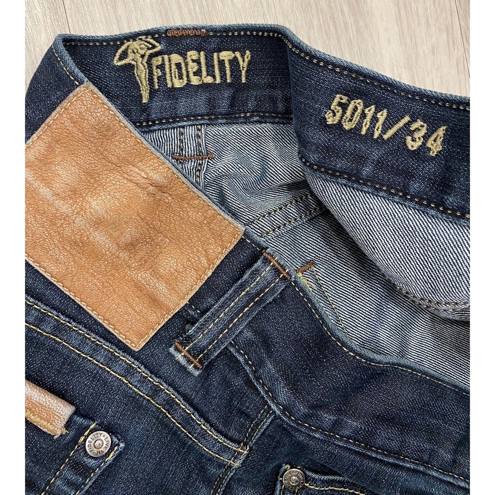 Fidelity Denim Mens Jeans Blue size 34 50-11 Sabbath Rinse Straight Casual Pants